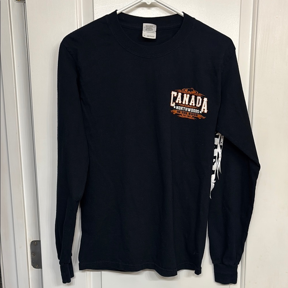 Canada Northwoods “In The Bush” Black Long Sleeve Shirt Size Small